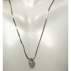 Flower pendant with fine Snake chain 24"